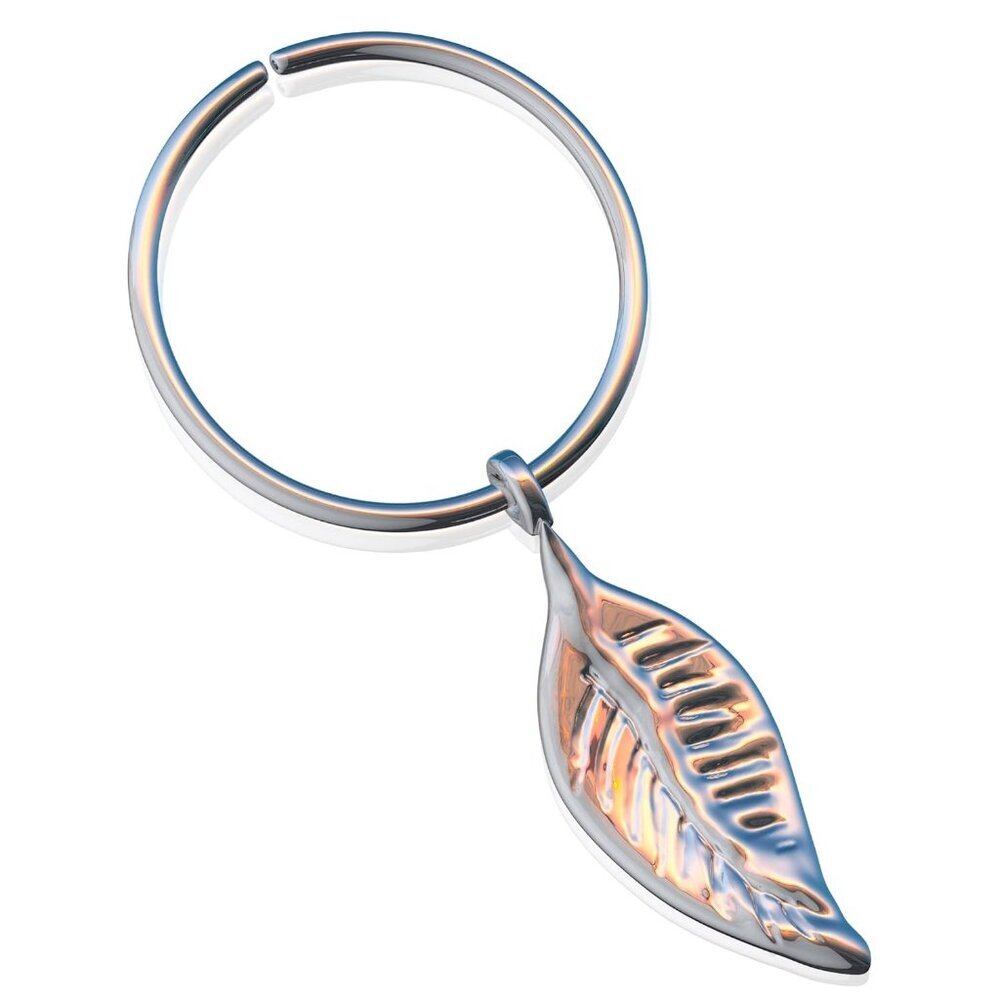 Hoop Earring, 22 gauge 925 Sterling Silver Cartilage hoop with leaf Charm,Tiny C